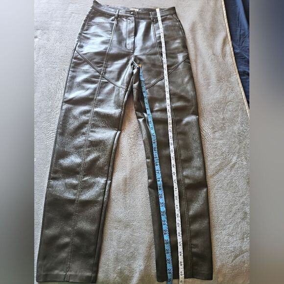 Wilfred Grey Green Faux Leather Pants Size 8 - Picture 8 of 9